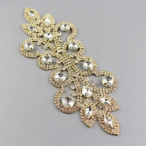 Decorative DIY wedding dress sewing clothing crystal applique rhinestone patches