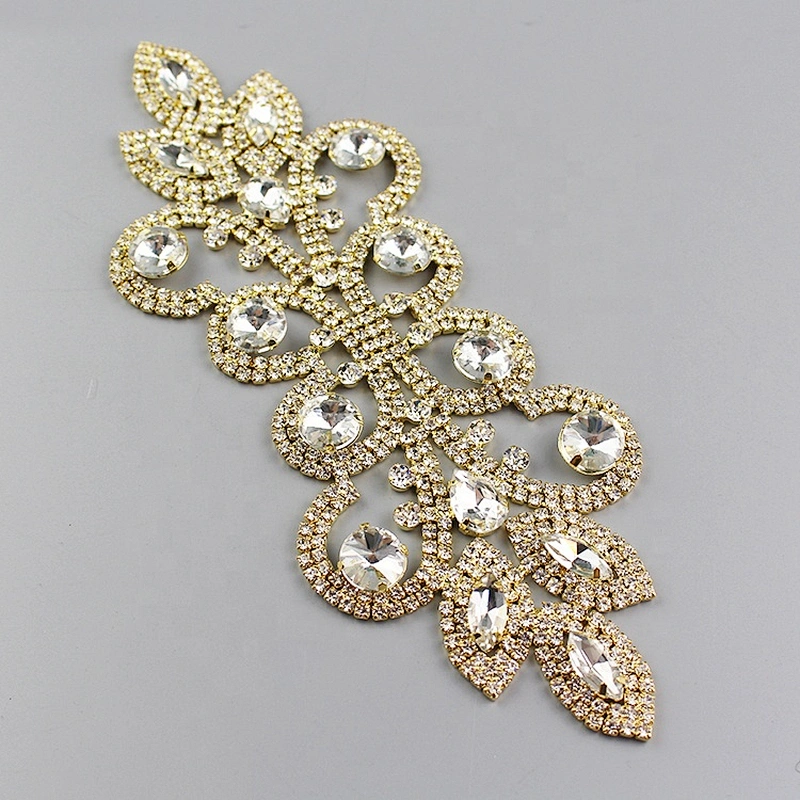Decorative DIY wedding dress sewing clothing crystal applique rhinestone patches