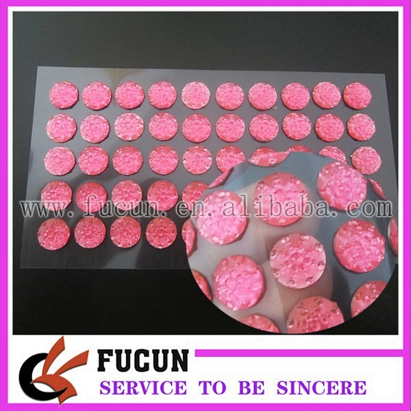 10mm round 50pcs /sheet babysbreath self-adhesive crystal acrylic sticker