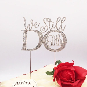 crystal rhinestone deep feeling wedding speech centerpiece wholesale cake topper for decoration