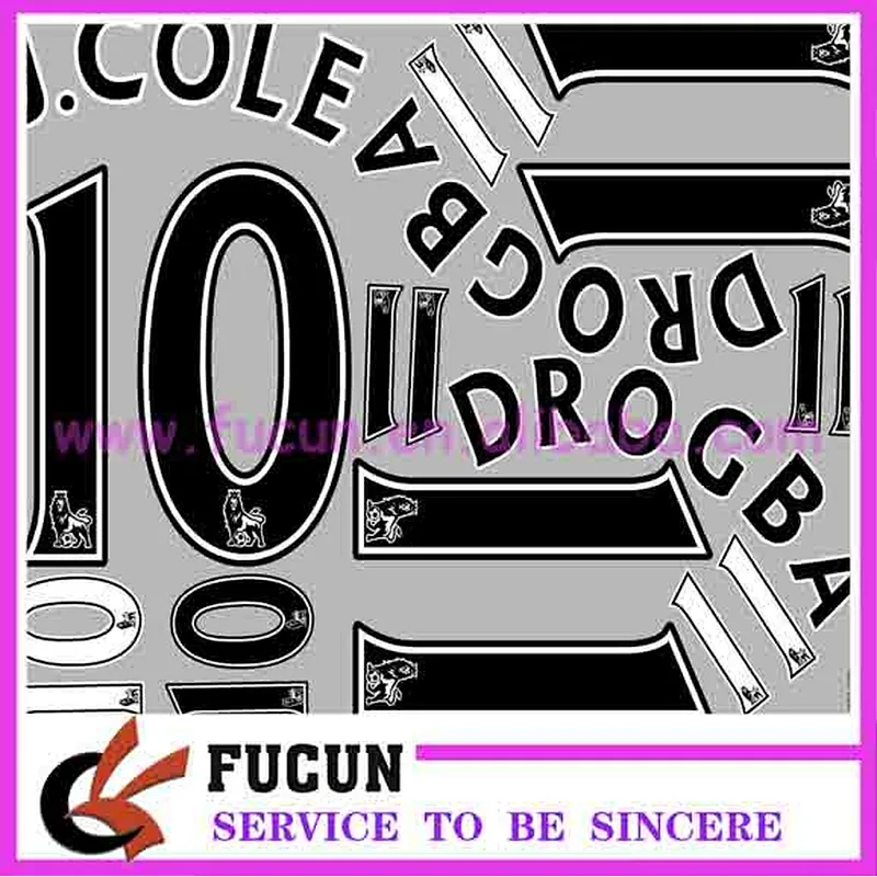 custom football jersey plastisol number transfers