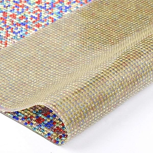 factory wholesale rolls promotional hot fix backing assorted colors rhinestone mesh sheet