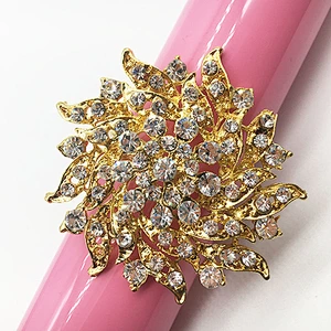 Golden Diamond Sparkle Rhinestone bridal Napkin Rings Wedding Decoration