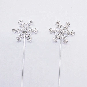 Christmas party decoration Crystal Rhinestone snowflake Cake Pick