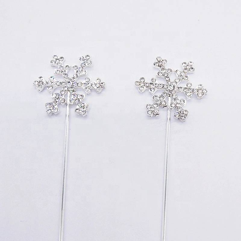 Christmas party decoration Crystal Rhinestone snowflake Cake Pick