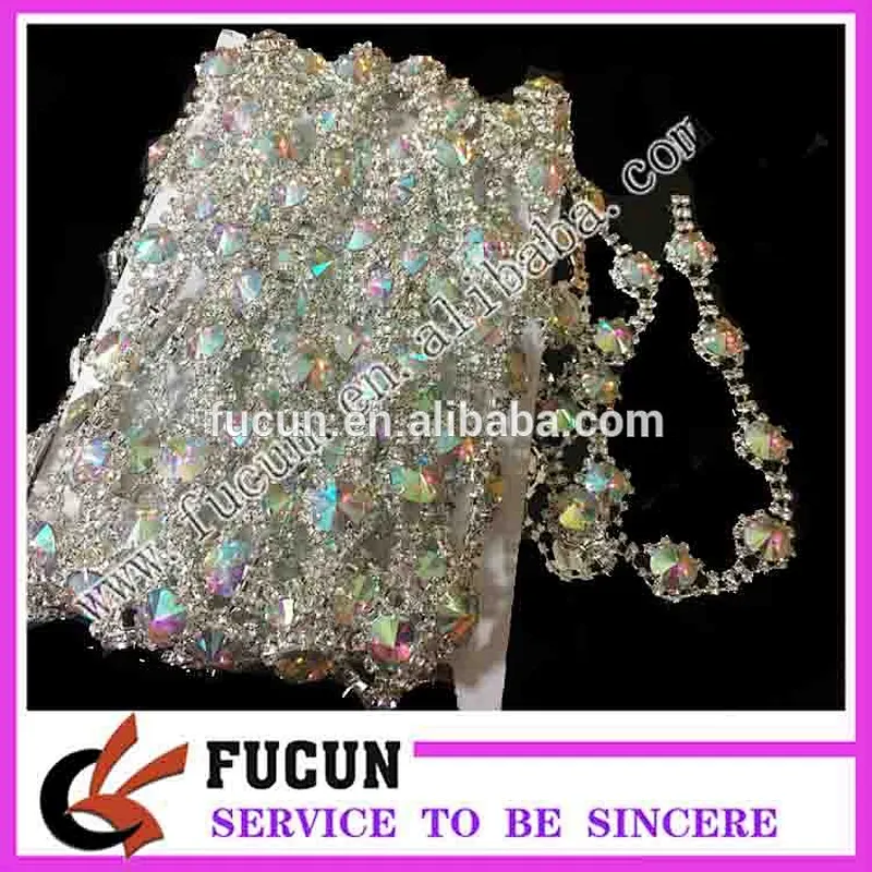 shinny crystal AB rhinestone trimming for garment accessories and dance dress