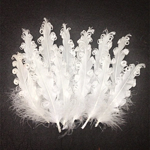 Cheap Bulk 4-6 inches artificial curly white goose feather for decoration