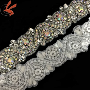 Wedding Accessories Rhinestone Crystal bridal sash bridal Belt applique