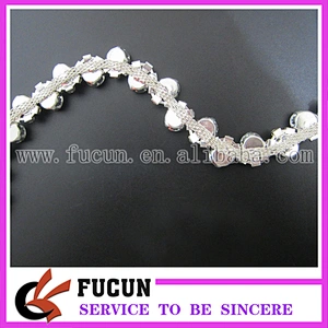 wholesale sparkling wedding Crystal Silver Trim Rhinestone Trimming Cup Chain Style