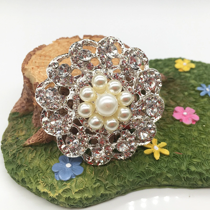 wholesale colorful silver rhinestone pearl decoration wedding jewelry brooch