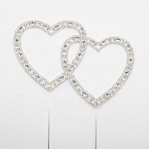 2019 new arrivals wedding favors big design double heart cake card topper