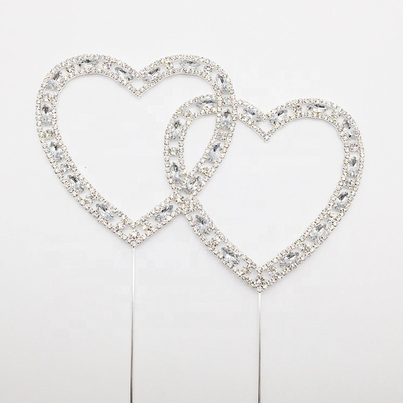 2019 new arrivals wedding favors big design double heart cake card topper