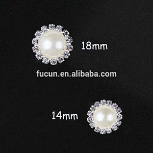 Flat back round rhinestone pearl button for bag shoes garment decoration