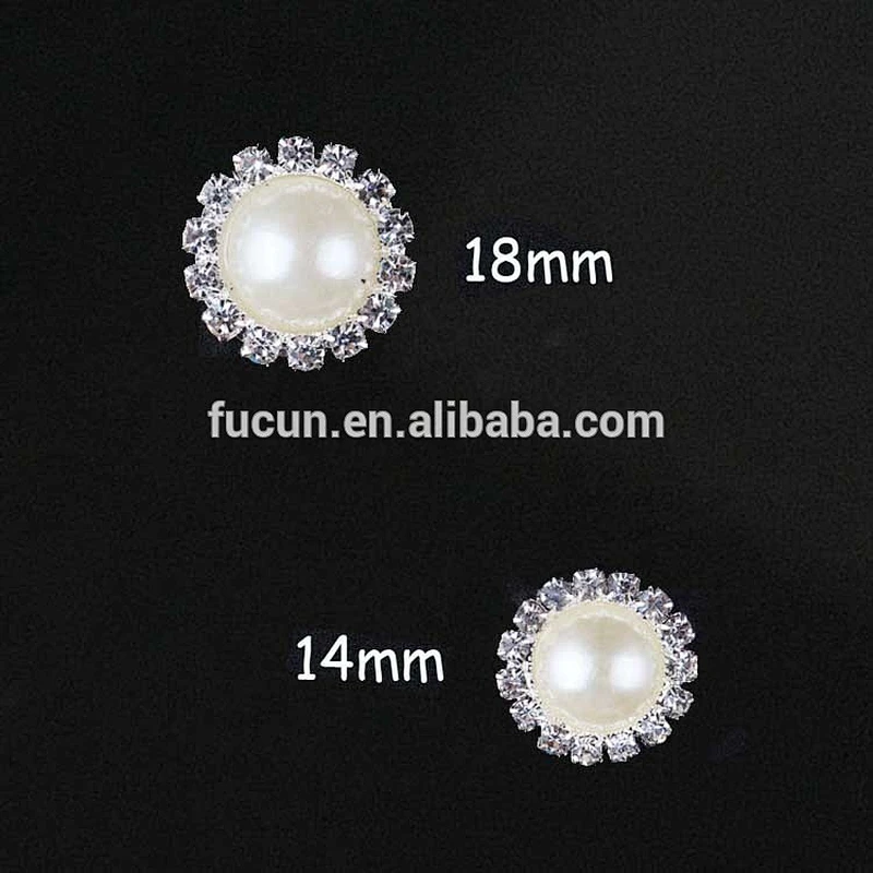 Flat back round rhinestone pearl button for bag shoes garment decoration
