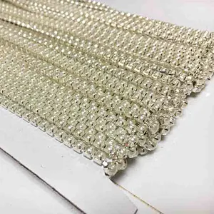 wedding Garment Bags Use decoration diamante white pearl cup chain trimming for dress wholesale