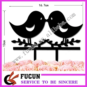 wedding favors Silhouette Love Birds Kissing acrylic cake stand ,cake topper ,cake pick