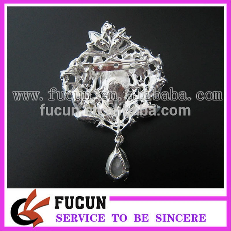large Wedding Bridal Rhinestone crystal brooches silver brooch pin