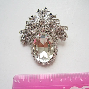 jewelry custom new design bridal rhinestone diamond leaf brooch wholesale