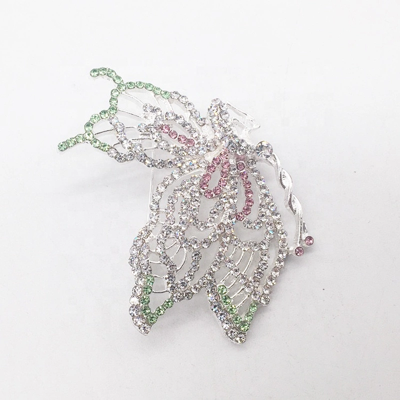Custom Made Fashion Rhinestone Butterfly Shape Insect Brooches for Girls