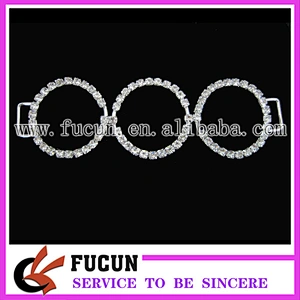 crystal round ring connected rhinestone bikini connectors