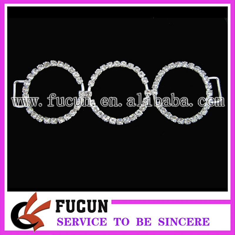 crystal round ring connected rhinestone bikini connectors