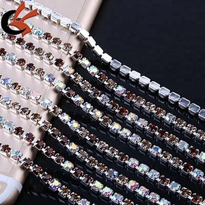 colorful rhinestone chain roll crystal rhinestone cup chain trimming