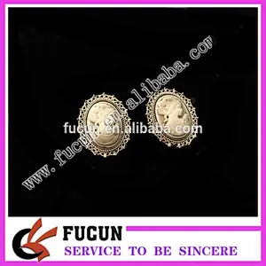 Fashion Jewelry style Antique Gold Silver Plating Vintage cameo brooch