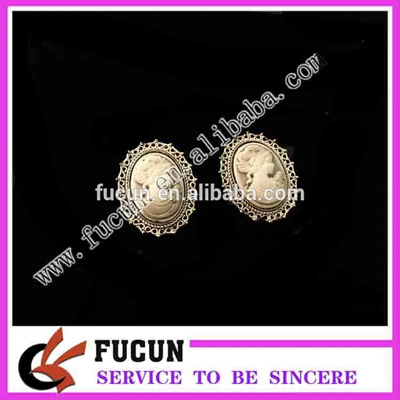 Fashion Jewelry style Antique Gold Silver Plating Vintage cameo brooch