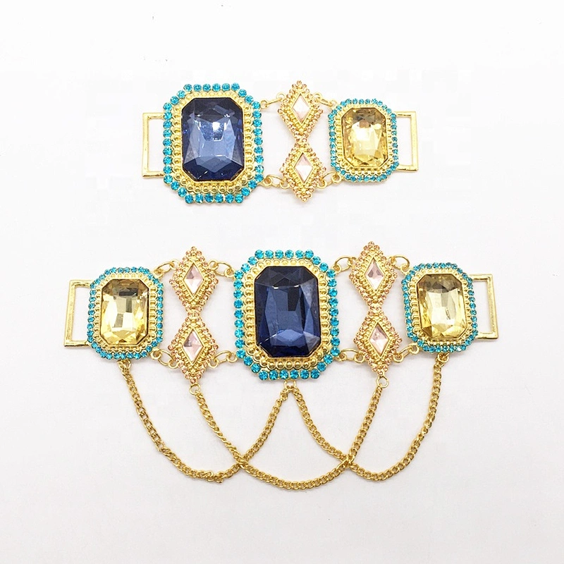 Gold stained glass swimwear accessories metal hardware bikini connector for wholesale