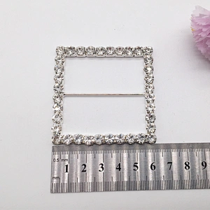 China supplier favor square rhinestone buckle for wedding chair covers