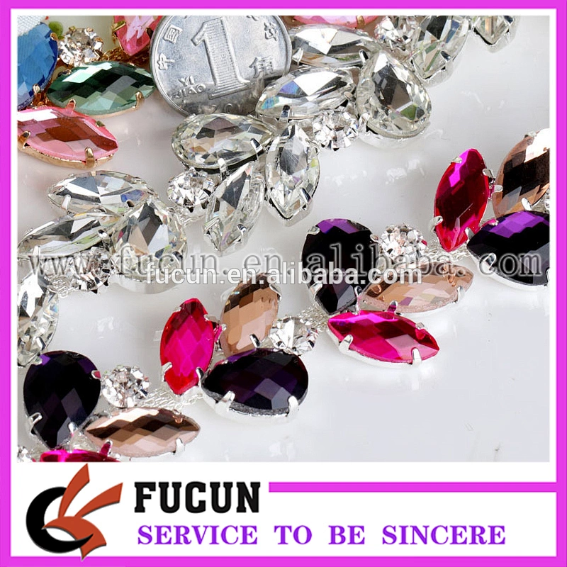 wedding dress decorative colors rhinestone chain