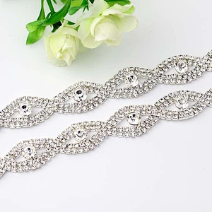 China factory crystal decoration bridal glass rhinestone trim chain for fashion jewelry decoration
