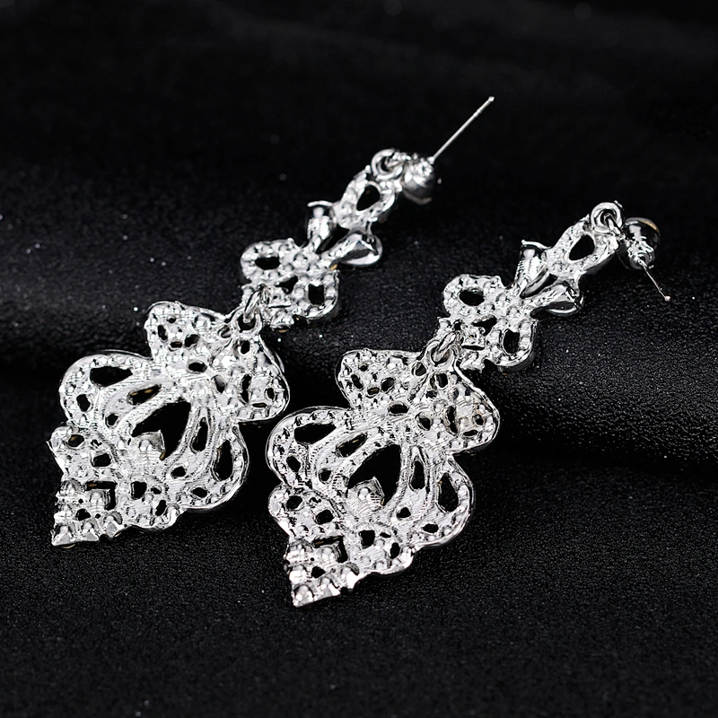 Stunning crystal rhinestone diamante pageant earrings
