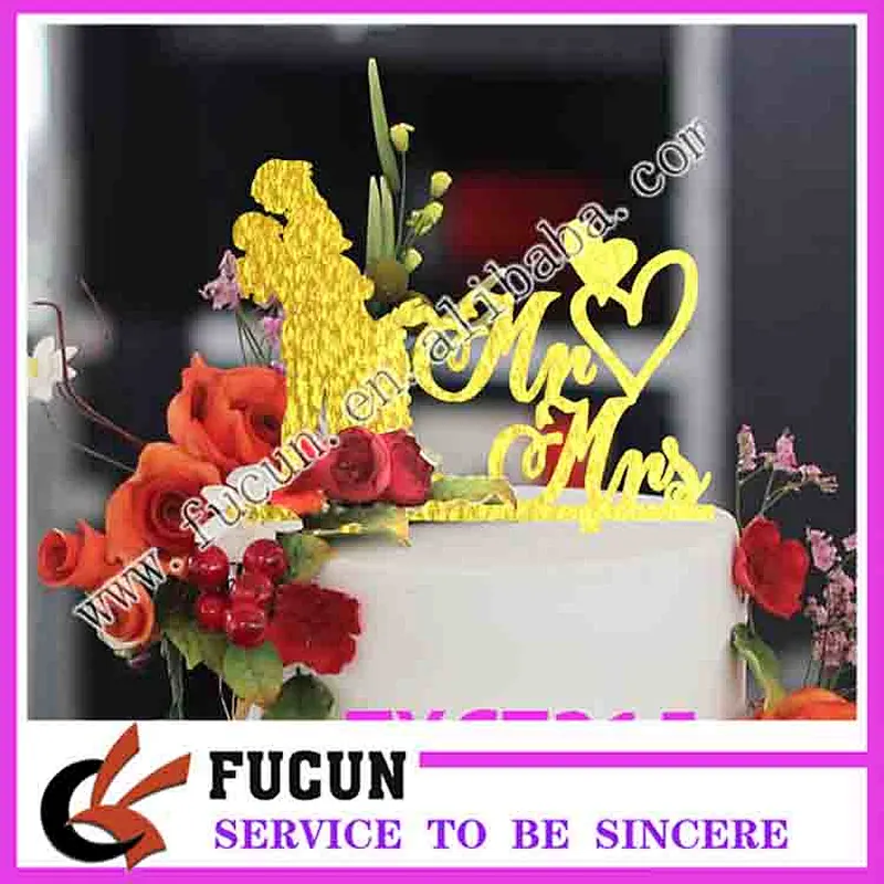 wedding couple design acrylic cake pick cake topper for wedding decoration