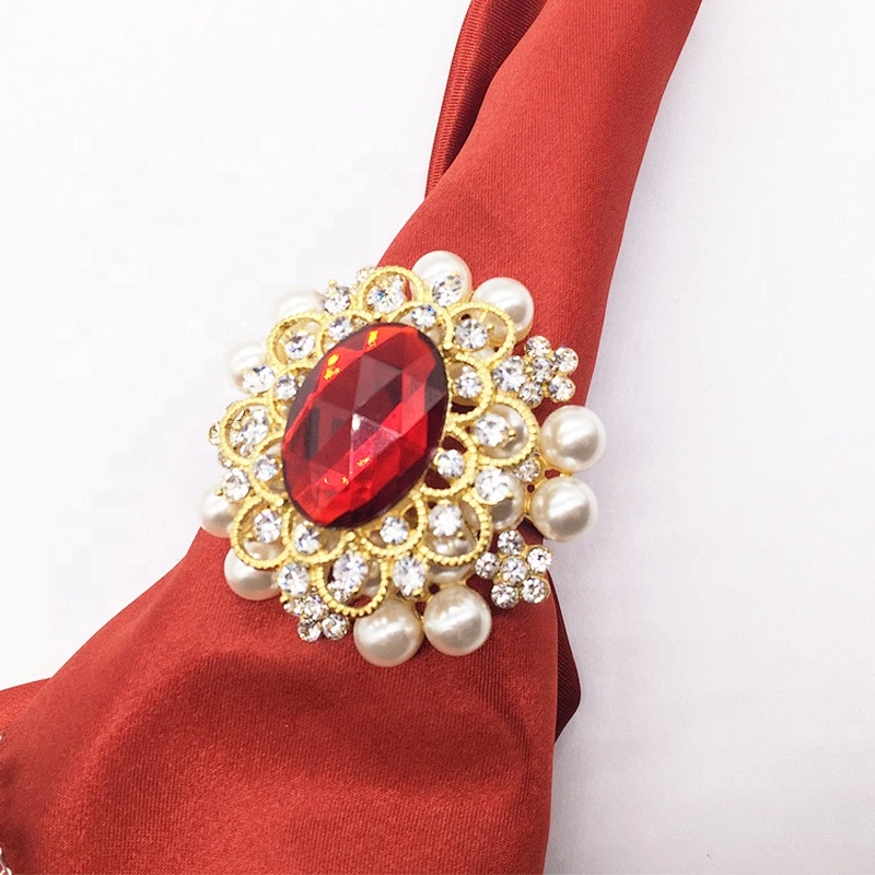 Luxury Vintage Wedding Favors Beaded Crystal Strass Napkin Ring for Decors