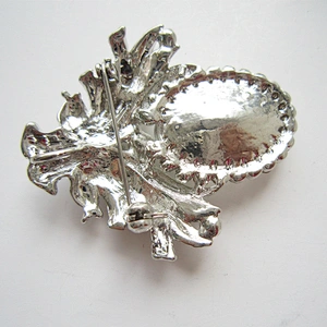 jewelry custom new design bridal rhinestone diamond leaf brooch wholesale