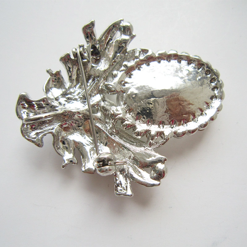 jewelry custom new design bridal rhinestone diamond leaf brooch wholesale