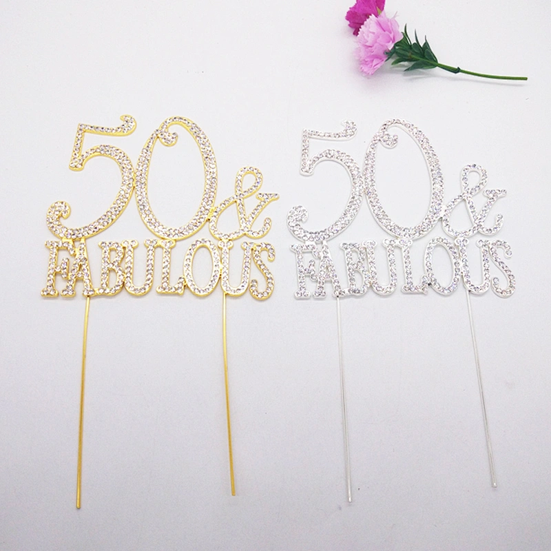Sparkly Birthday Party Decorations GOLD 75 & Fabulous Rhinestone Cake Topper