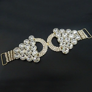 Hight Quality Guarantee Crystal Gold Glass Bra Flexional Rhinestone Bikini Connector Wholesale