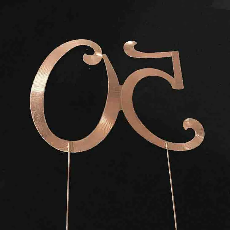 fashion hot sale Rose gold plating Number 50 rhinestone cake topper for birthday decoration