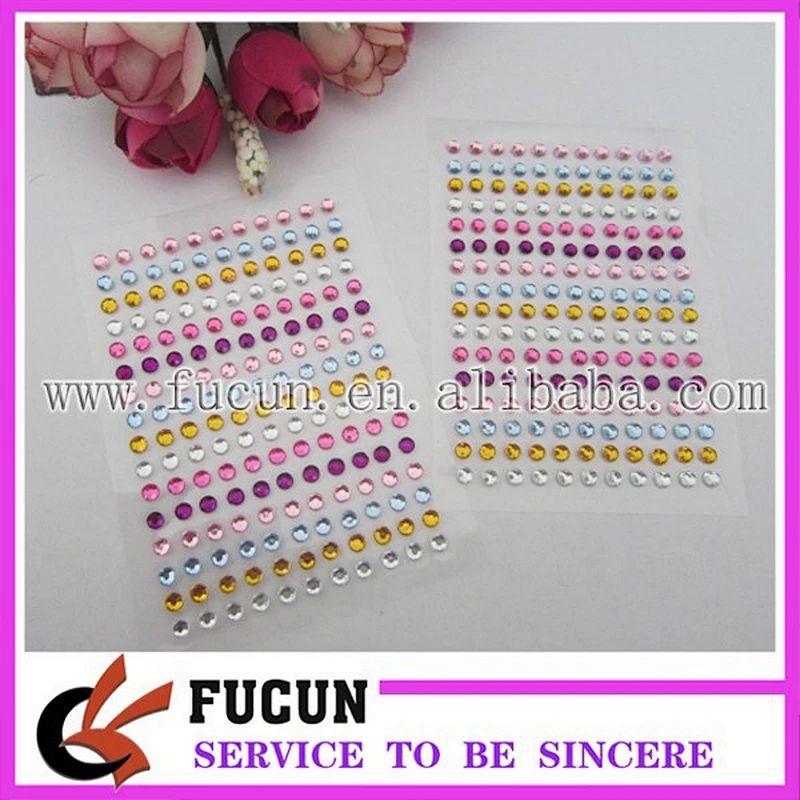 NEW design rhinestone diamond sticker colourful acrylic gem sticker