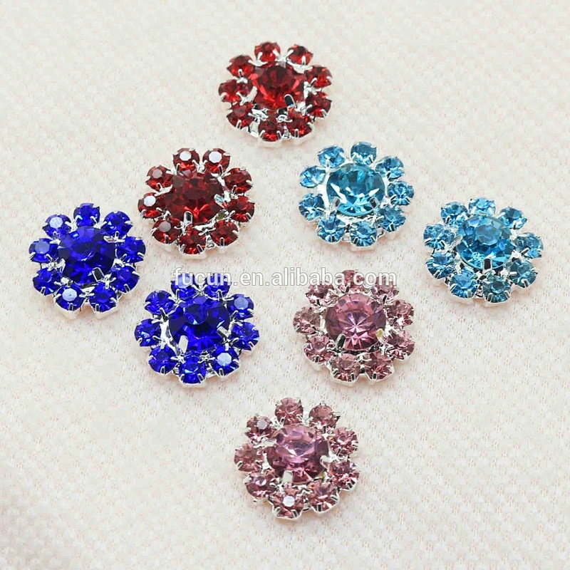 16mm top selling New fashion flat back rhinestone decoration jewelry buckle for wedding