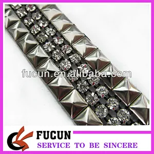wholesale decorative rhinestone mesh trimming / rhinestone banding trimming