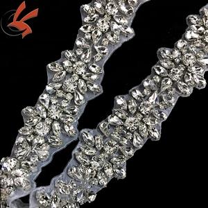Wholesale iron-on crystal rhinestone applique trim