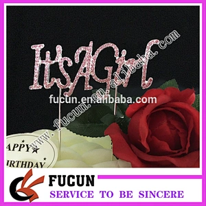 baby shower It's a girl rhinestone cake topper for birthday party