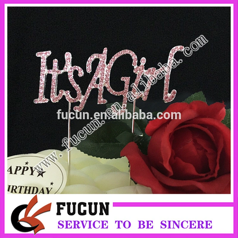 baby shower It's a girl rhinestone cake topper for birthday party
