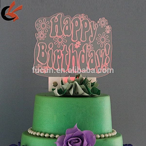 Wholesale Party Decoration Happy Birthday Acrylic Led cake toppers