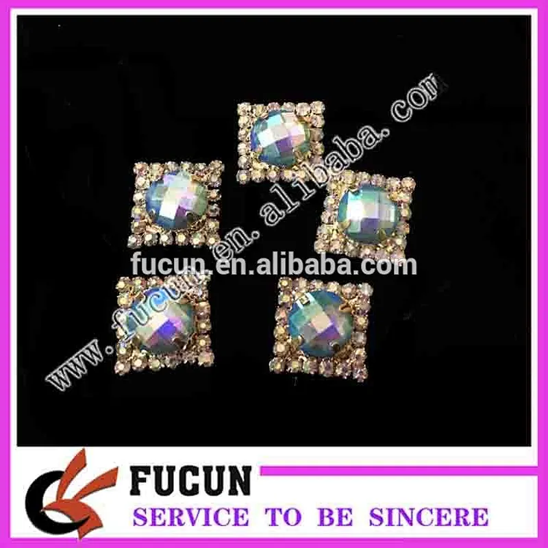 Small flat back Multi Color Crystal Epoxy resin brooch for dress