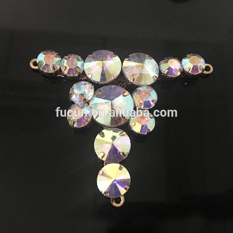 2017 Garment Accessories rhinestone glass shoe buckle for summer colorful sandal