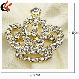 CRYSTAL RHINESTONE DIAMOND CROWN NAPKIN RING HOLDERS
